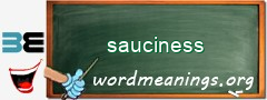 WordMeaning blackboard for sauciness